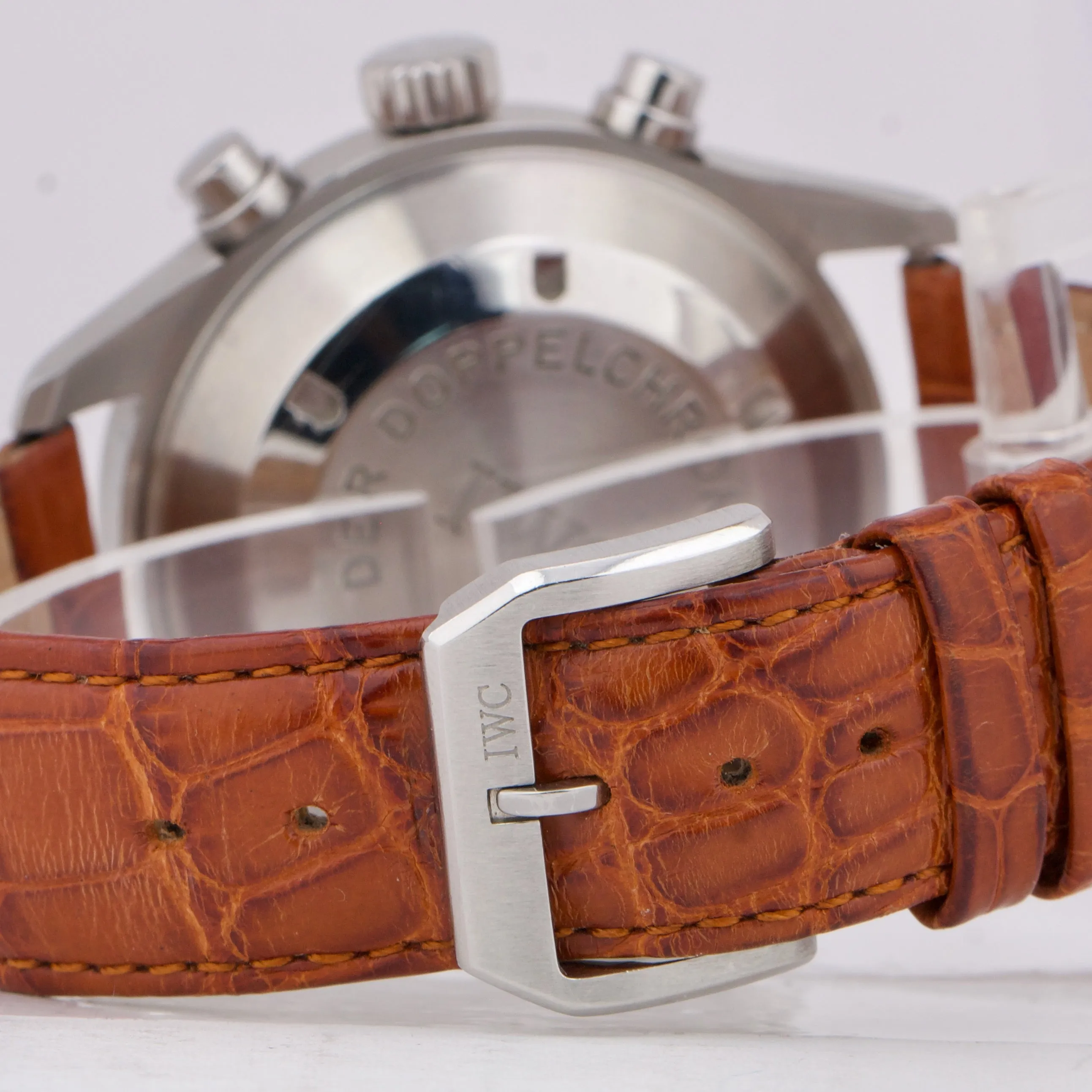 IWC Pilot Spitfire Doppelchronograph IW3713 Stainless Leather 3713 42mm Watch