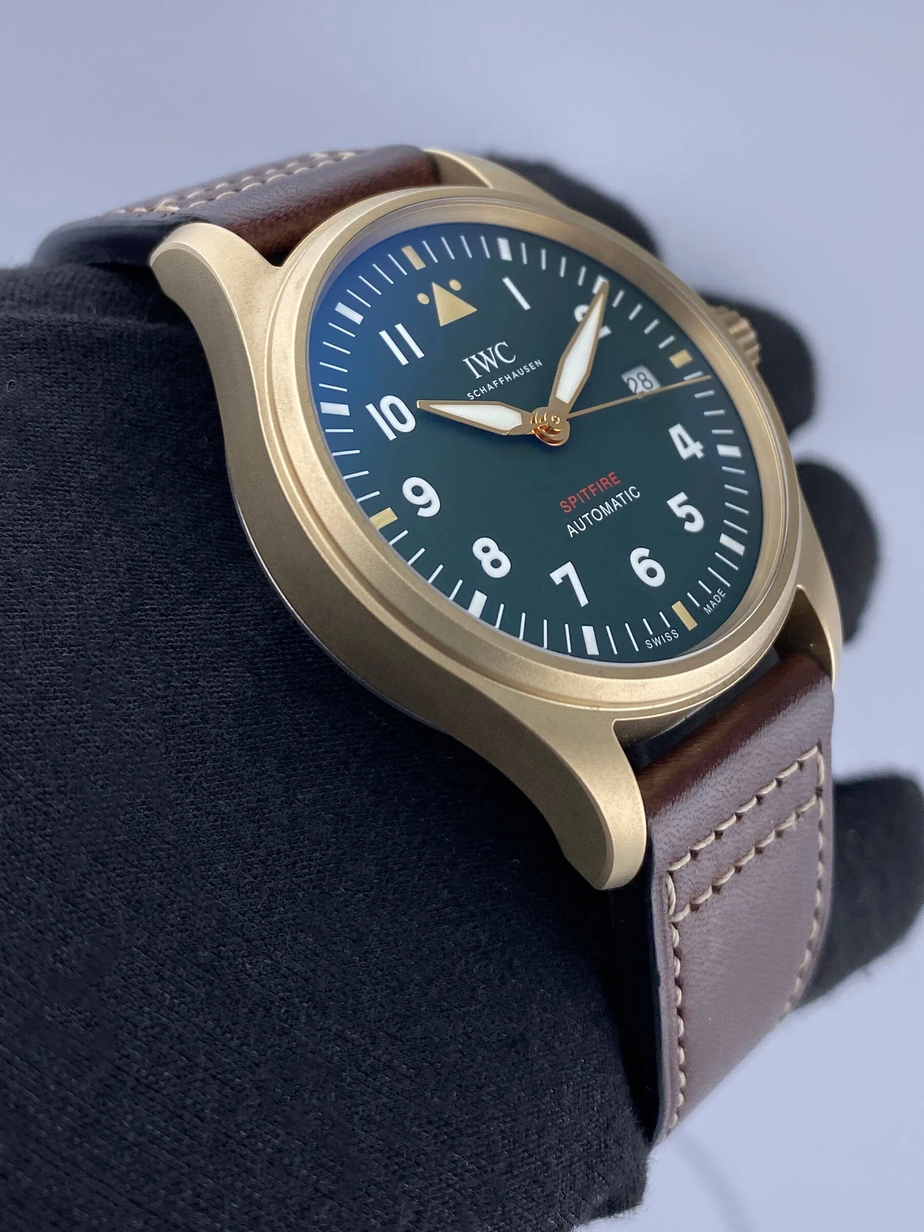 IWC Pilot Spitfire IW326802 Green Dial Mens Watch