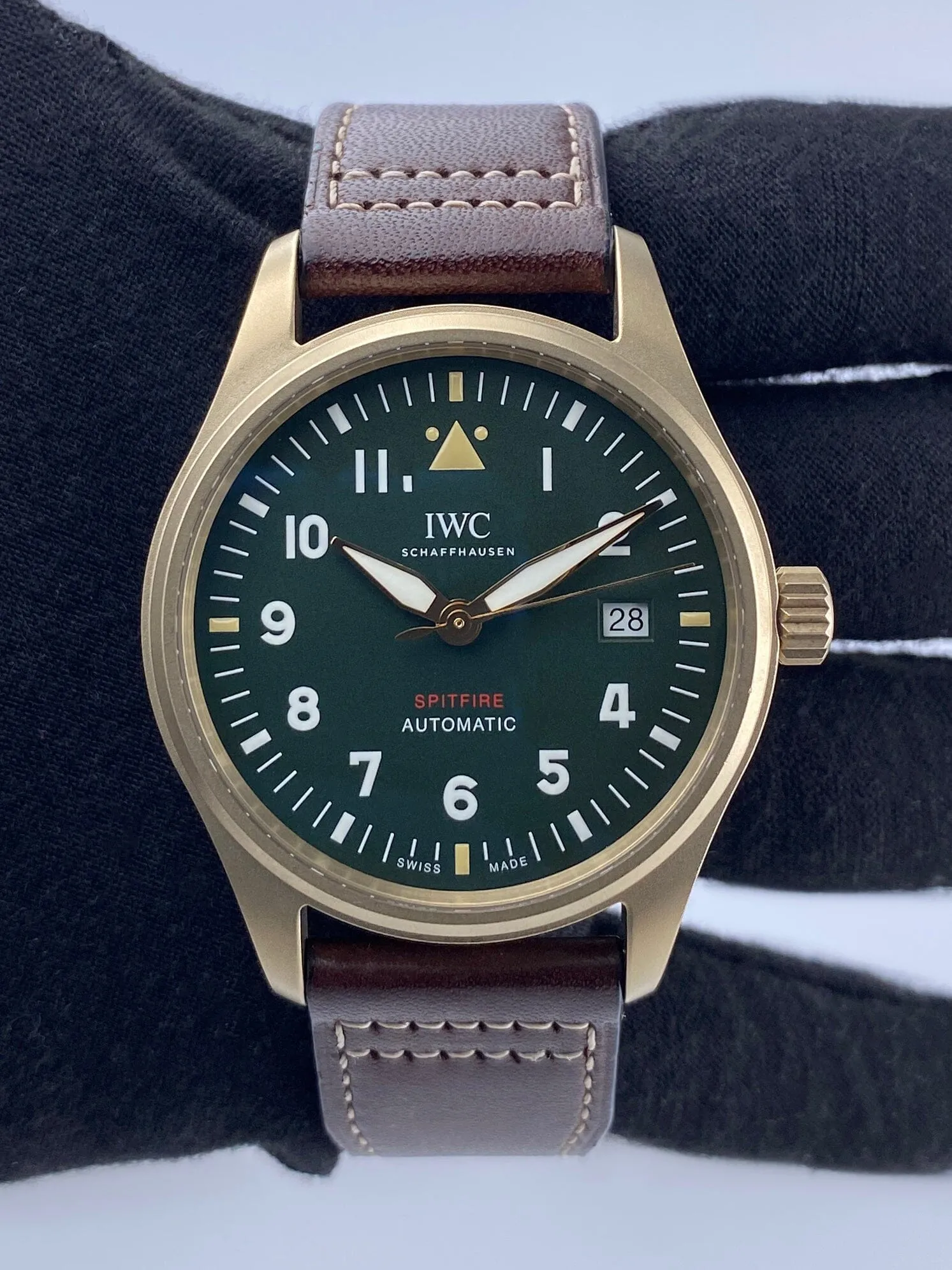 IWC Pilot Spitfire IW326802 Green Dial Mens Watch
