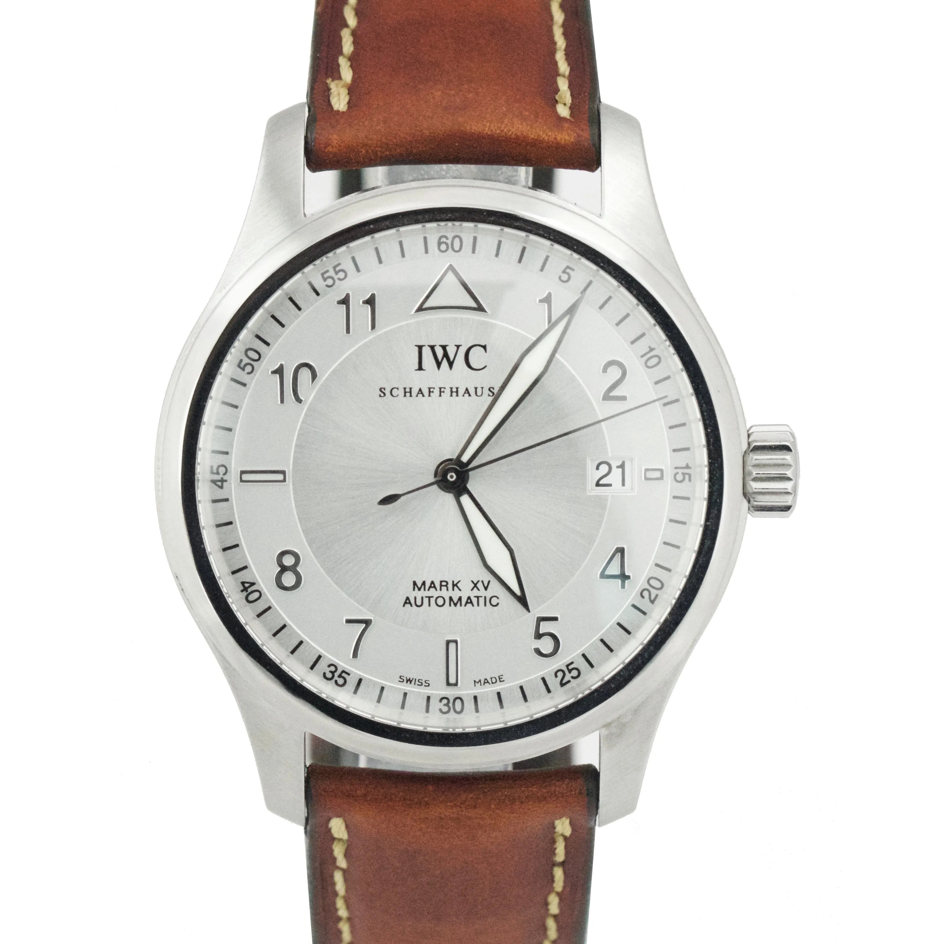 IWC Pilot Spitfire Mark XV Silver 38mm Stainless Steel Automatic Watch IW325313