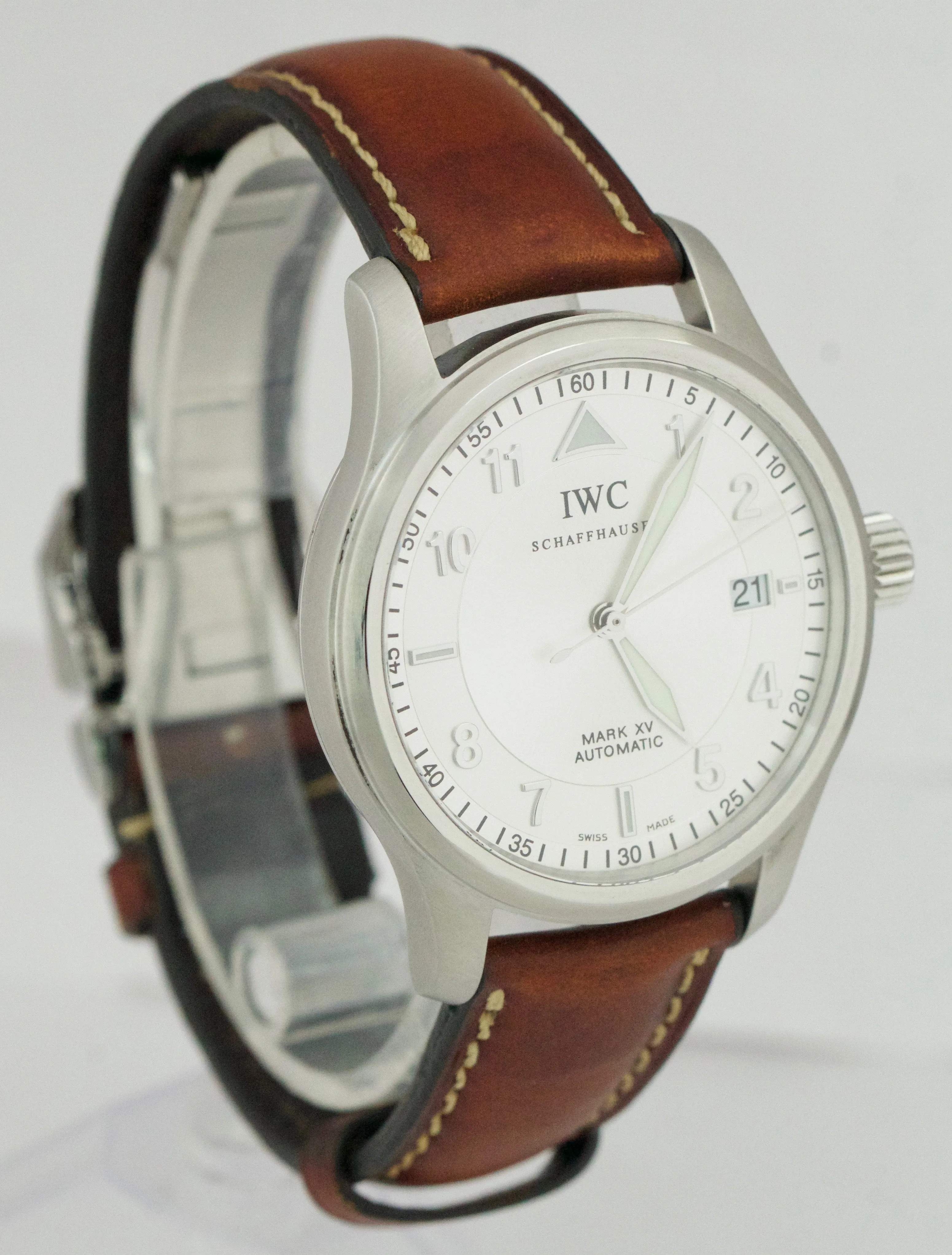 IWC Pilot Spitfire Mark XV Silver 38mm Stainless Steel Automatic Watch IW325313