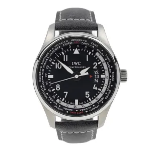 IWC Pilot Worldtimer Automatic 45mm Black Dial IW326201 Stainless Steel Watch