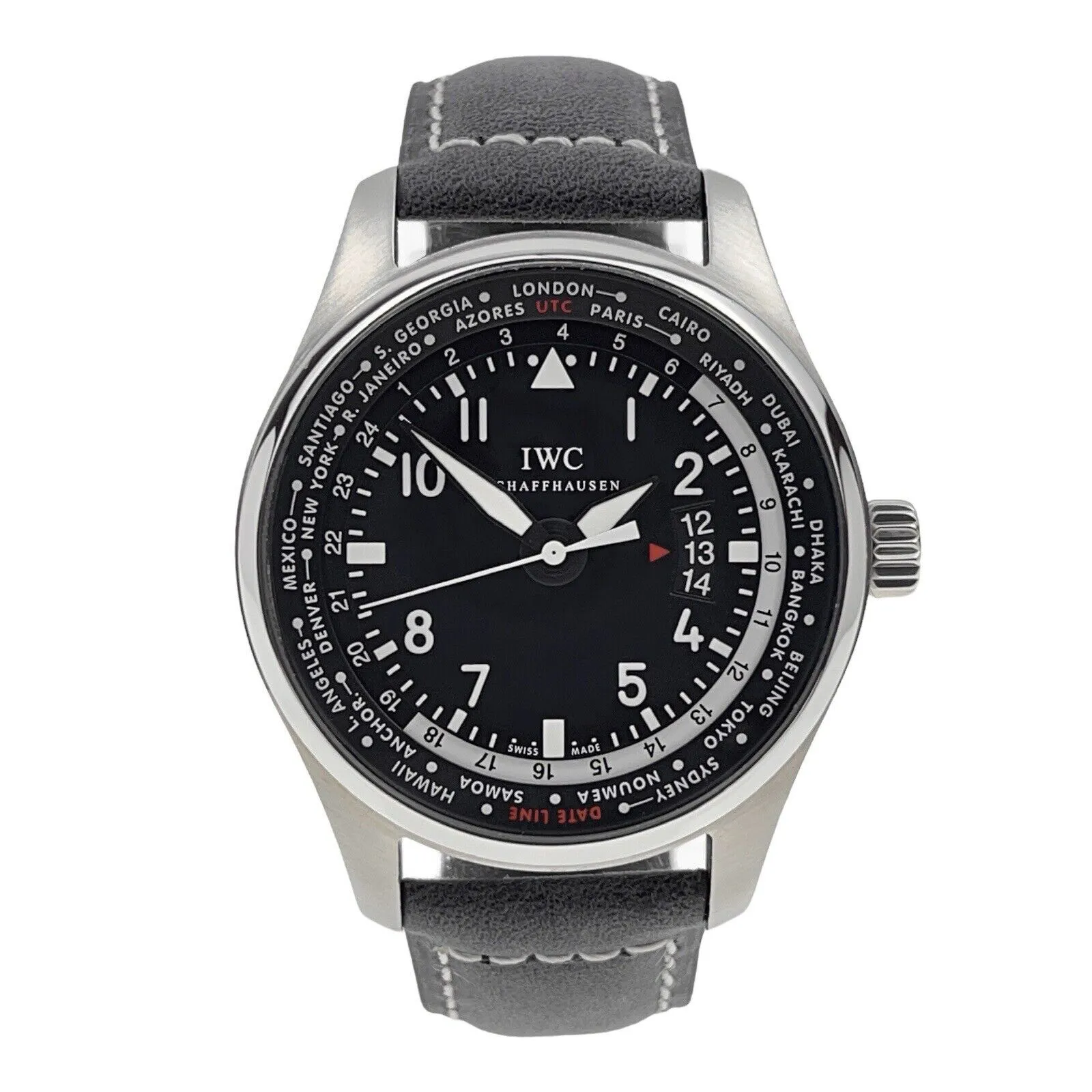 IWC Pilot Worldtimer Automatic 45mm Black Dial IW326201 Stainless Steel Watch