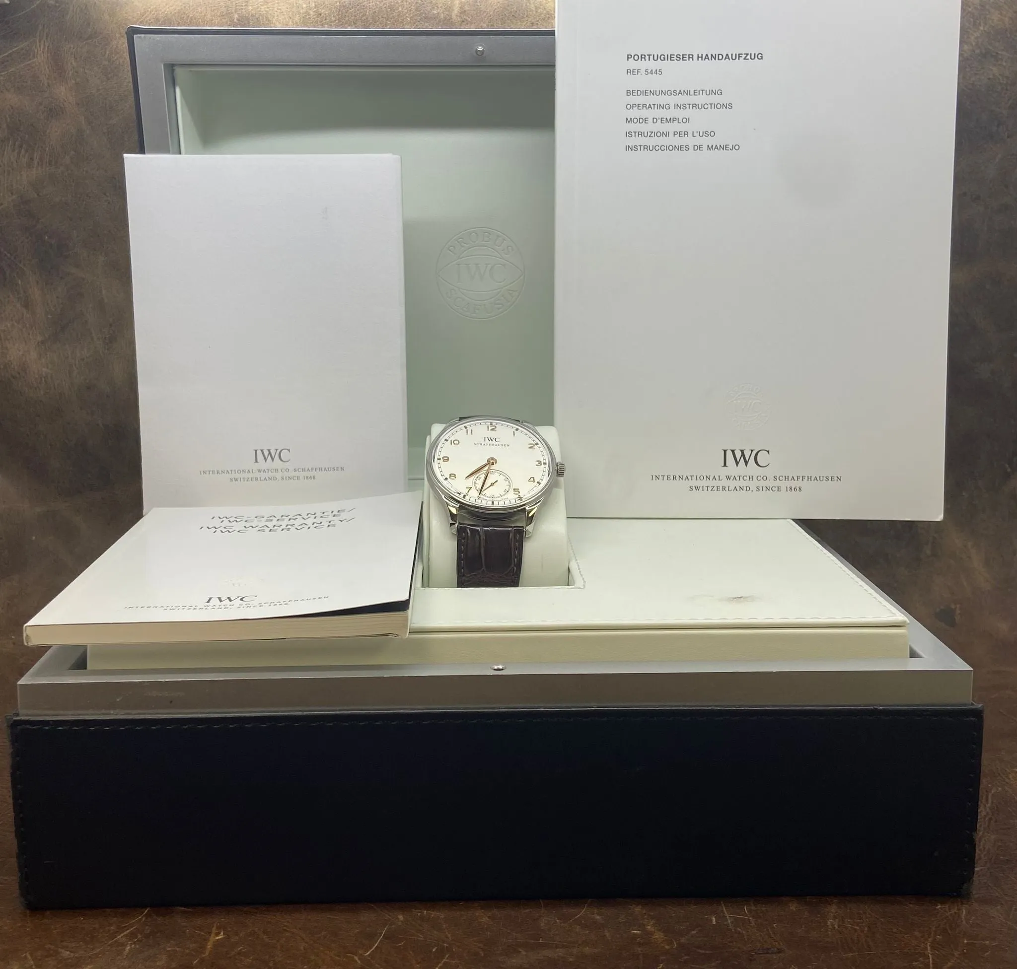 IWC Portuguese 44mm IW545408 White Dial Hand-wound Men's Watch