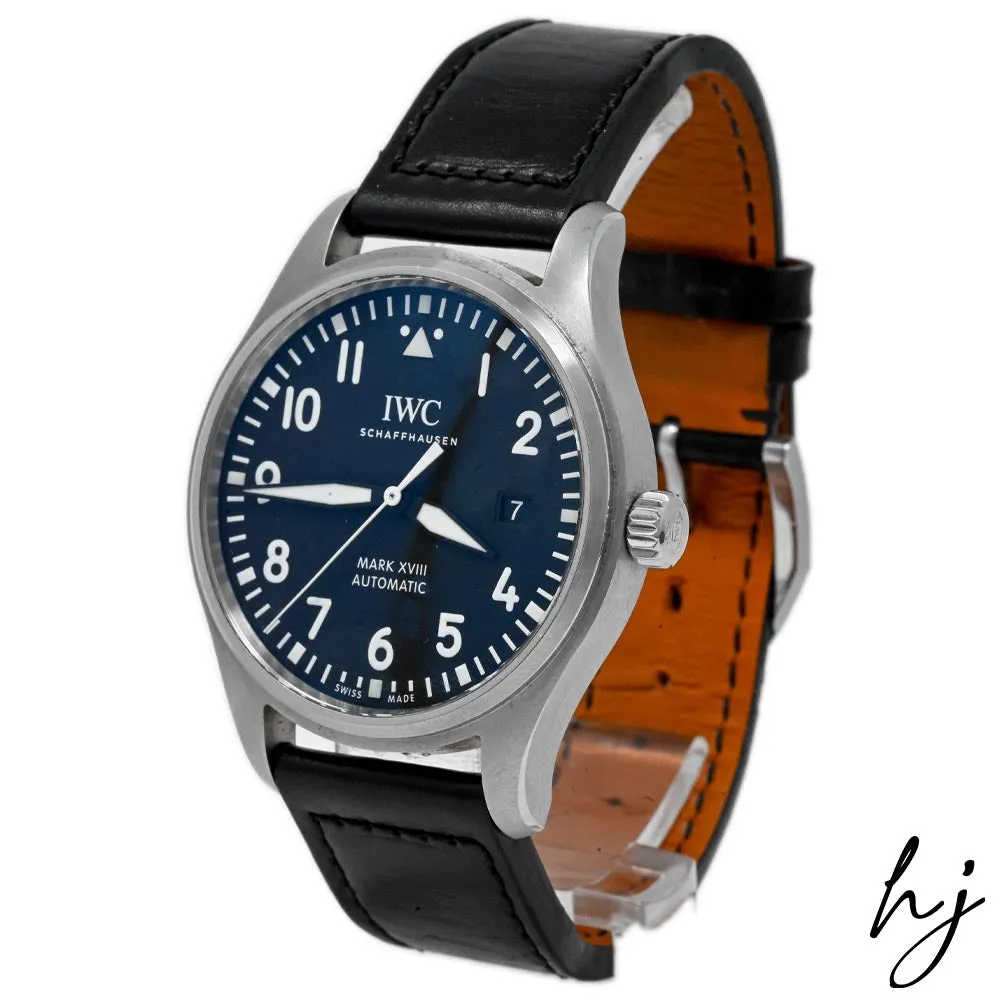 IWC Schaffhausen Men's Pilot Mark XVIII Stainless Steel 40mm Black Arabic Dial Watch Reference #: IW327009