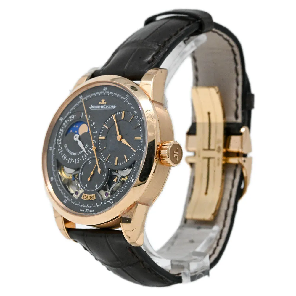 Jaeger LeCoultre Men's Duomètre à Quantième 18K Pink Gold 42mm Slate Grey Dial Watch Reference #: 604244J