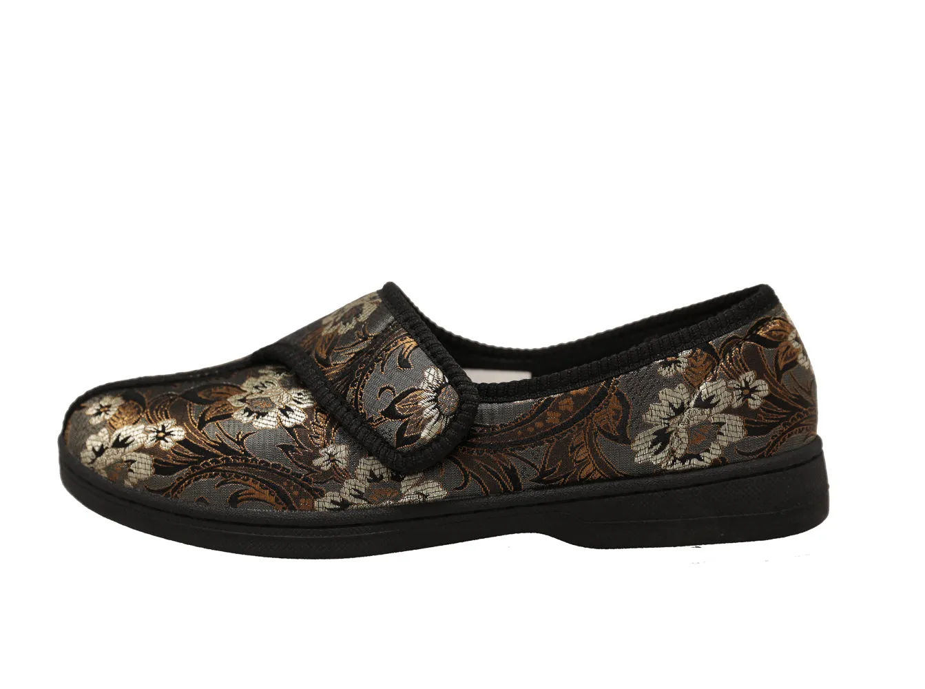 Jewel 2 Brown Printed Flower Women's Slipper