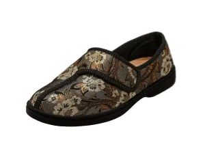 Jewel 2 Brown Printed Flower Women's Slipper