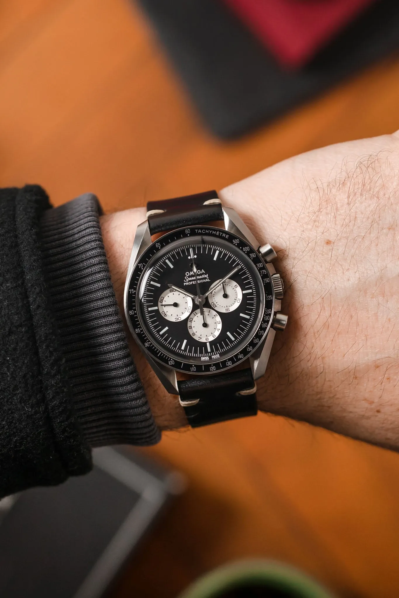 JPM Italian Shell Cordovan Watch Strap in BLACK