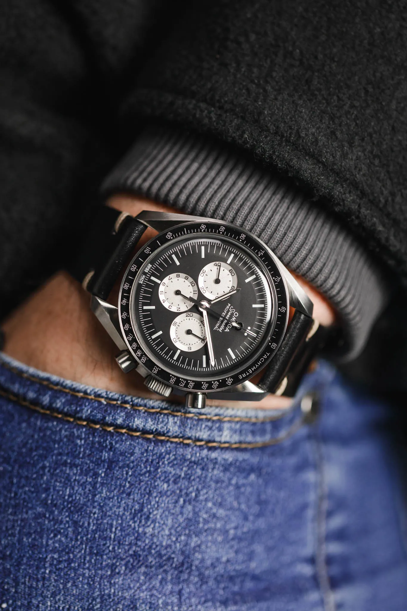 JPM Italian Shell Cordovan Watch Strap in BLACK