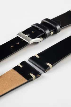 JPM Italian Shell Cordovan Watch Strap in BLACK