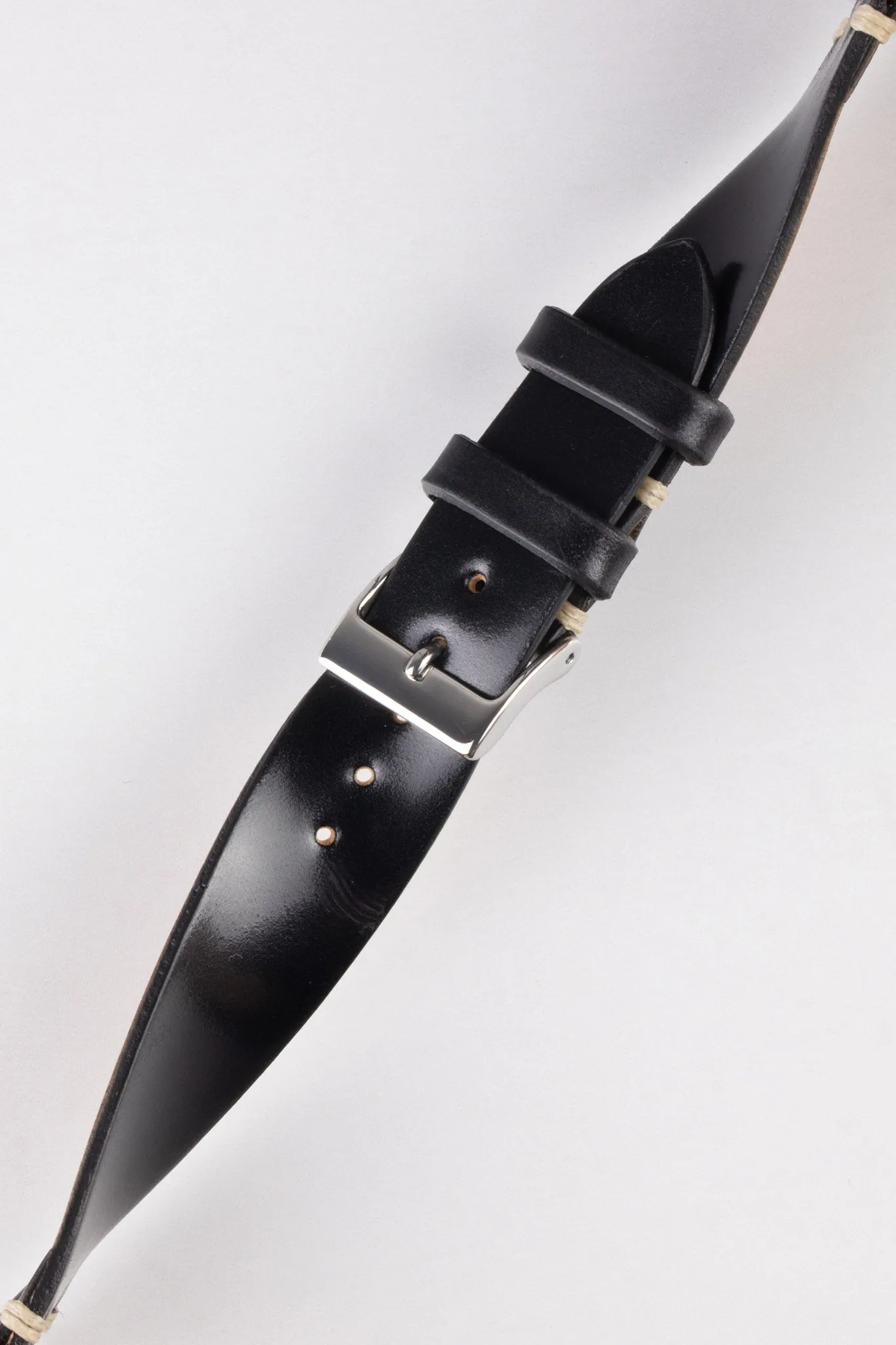 JPM Italian Shell Cordovan Watch Strap in BLACK