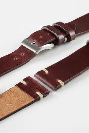 JPM Italian Shell Cordovan Watch Strap in BURGUNDY