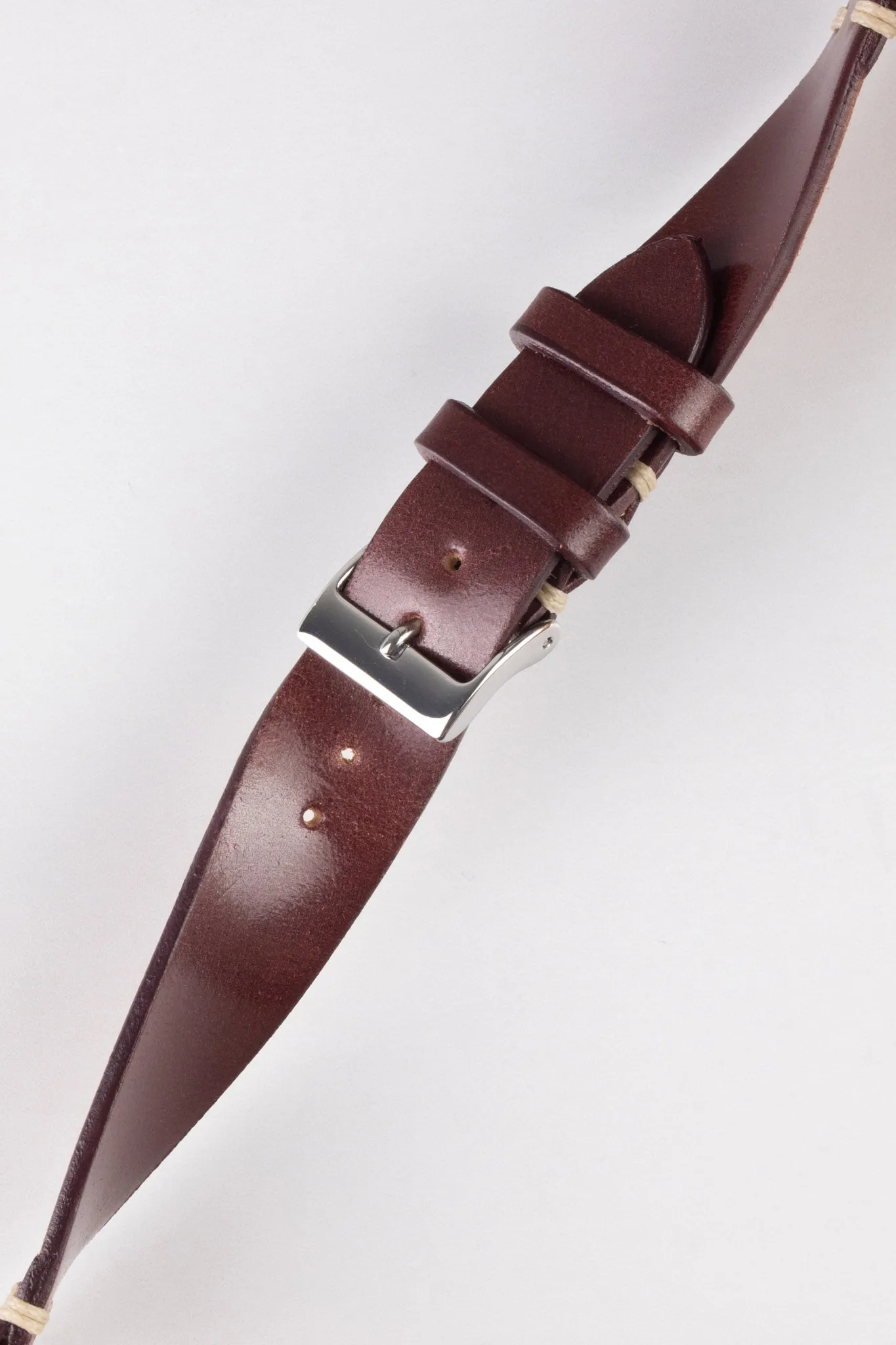 JPM Italian Shell Cordovan Watch Strap in BURGUNDY