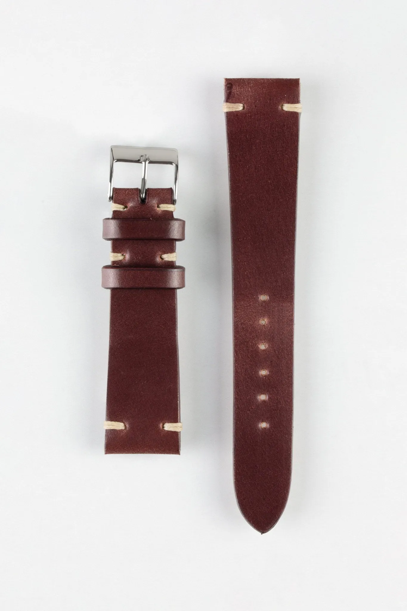 JPM Italian Shell Cordovan Watch Strap in BURGUNDY