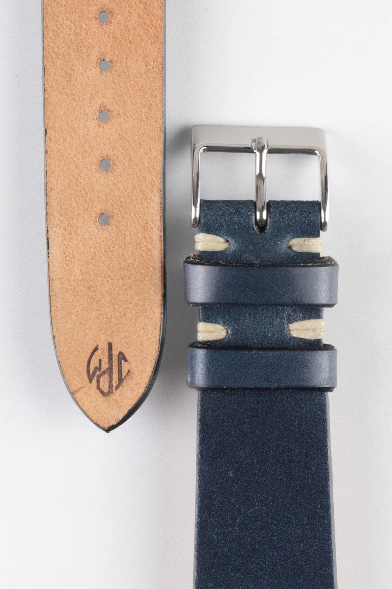 JPM Italian Shell Cordovan Watch Strap in DARK BLUE