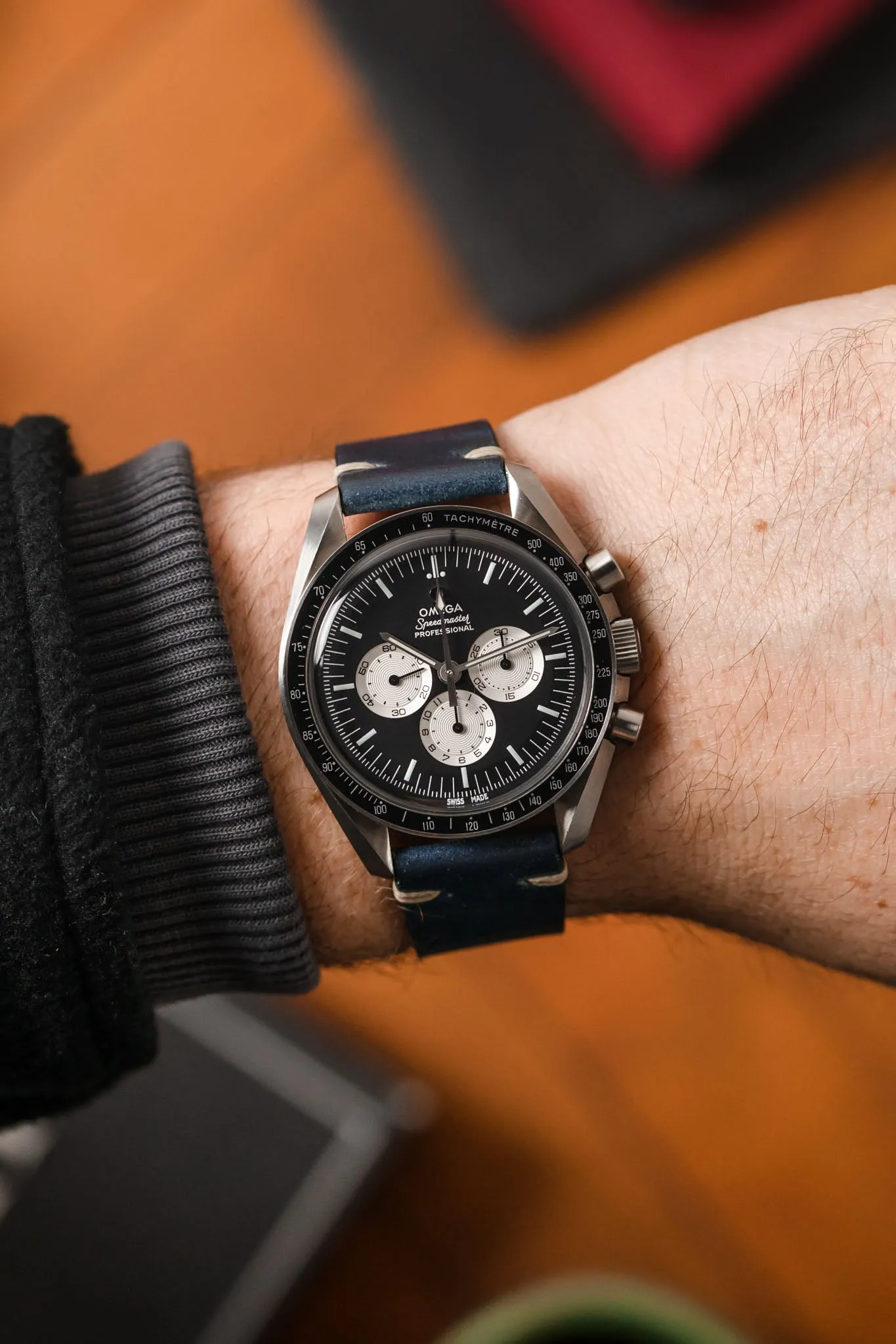 JPM Italian Shell Cordovan Watch Strap in DARK BLUE