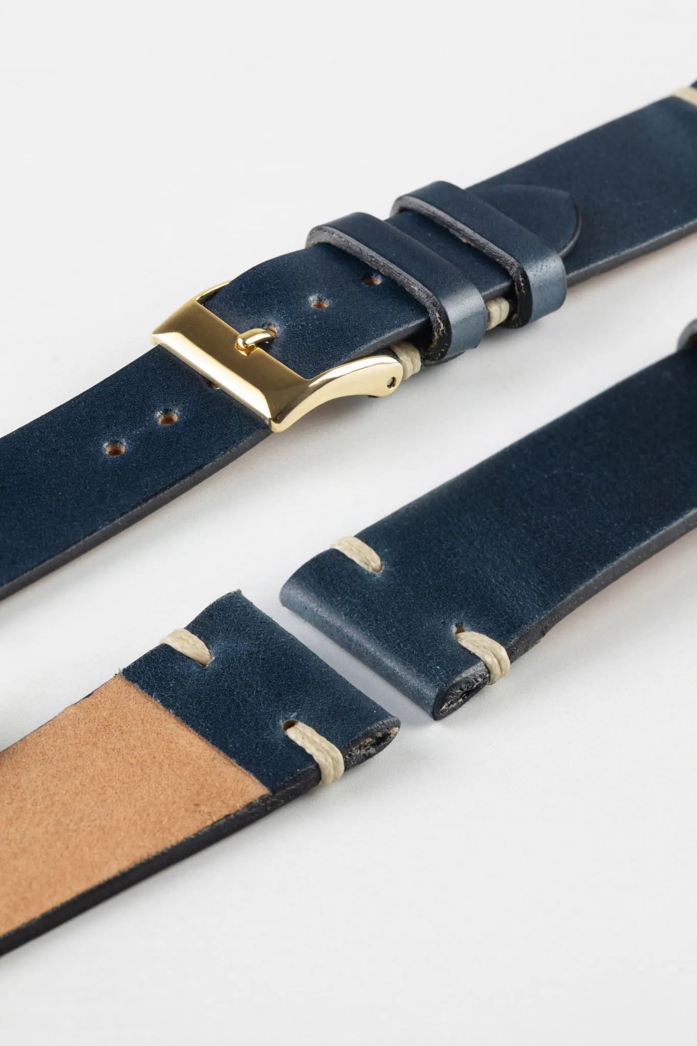 JPM Italian Shell Cordovan Watch Strap in DARK BLUE
