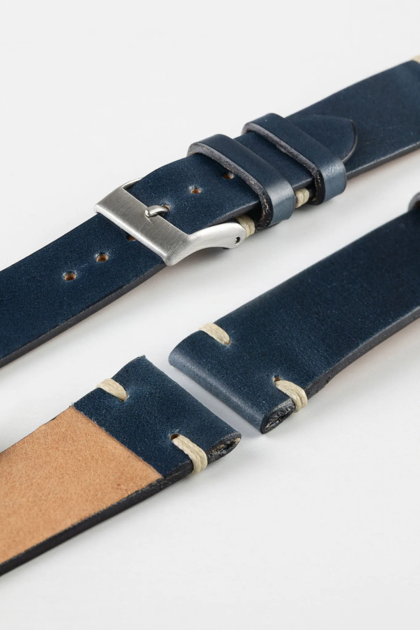 JPM Italian Shell Cordovan Watch Strap in DARK BLUE