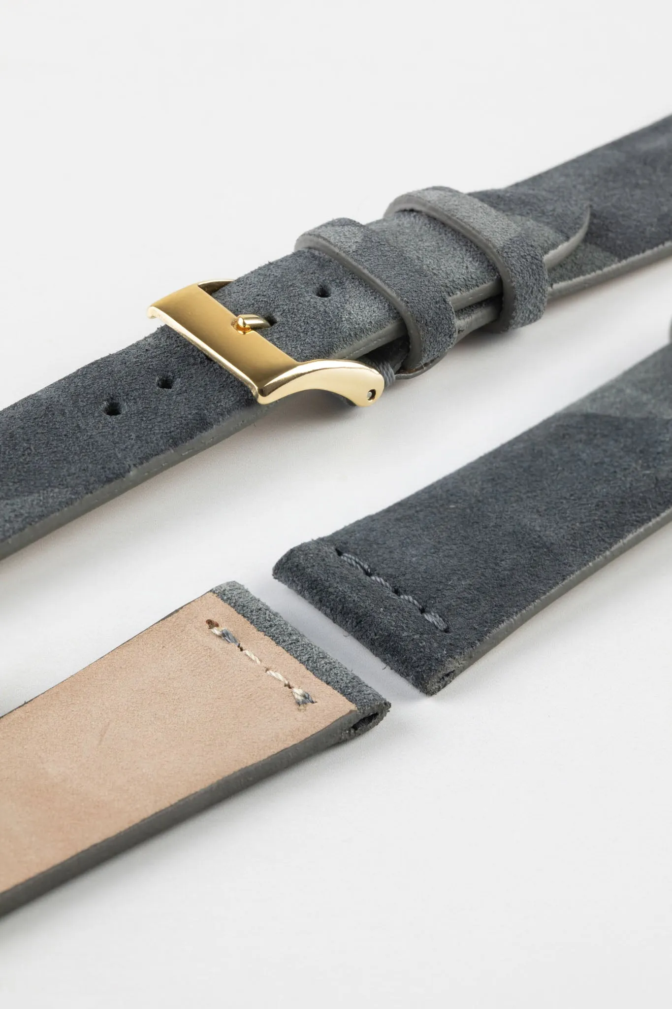 JPM Italian Suede Leather Watch Strap in GREY CAMOUFLAGE