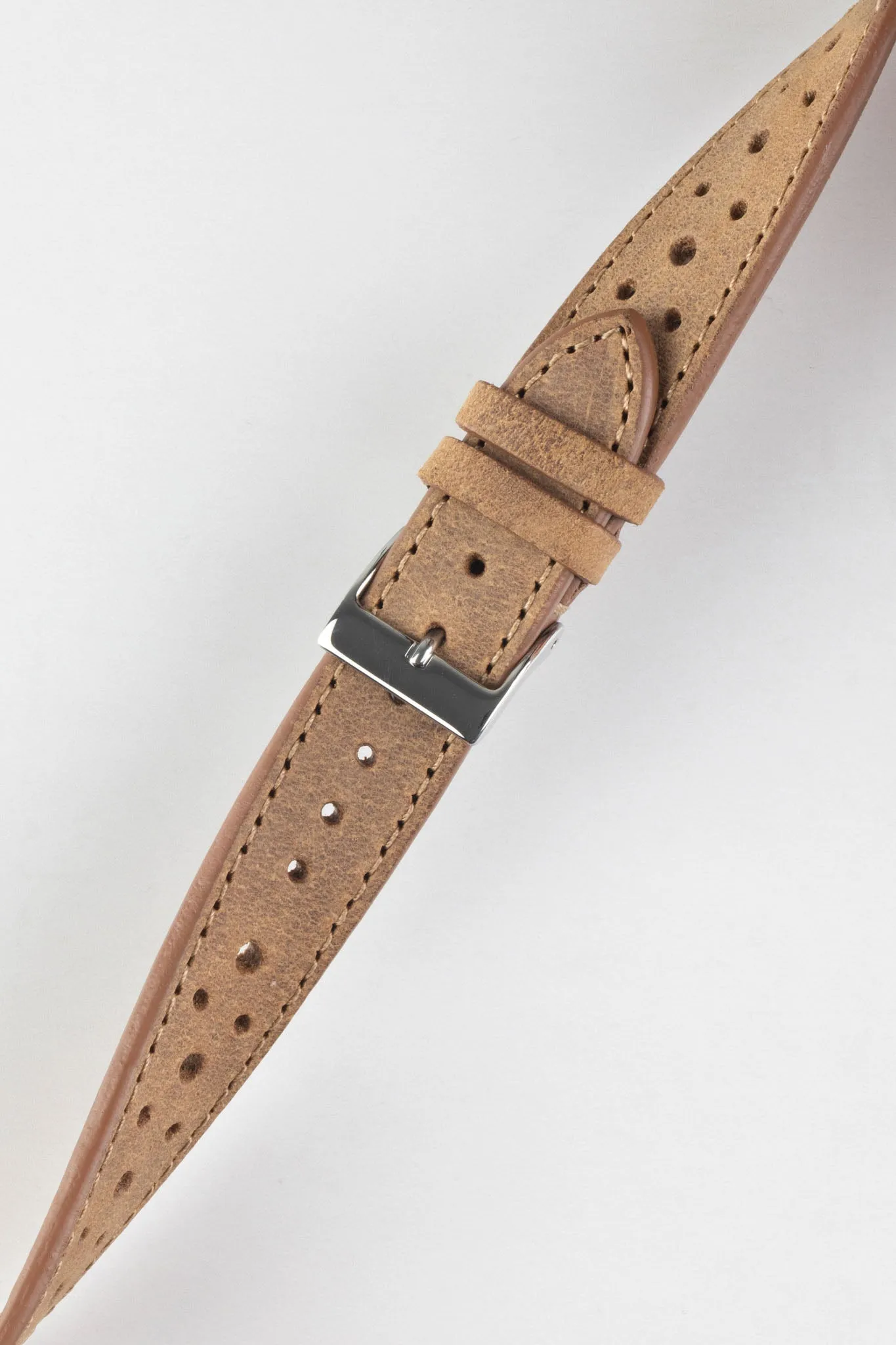 JPM Italian Vintage Leather Racing Watch Strap in PEANUT