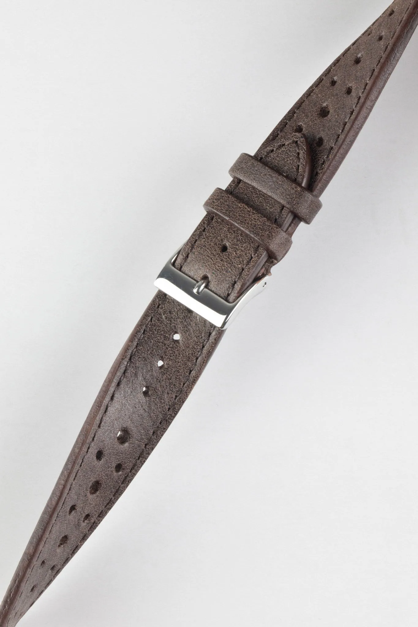 JPM Italian Vintage Leather Racing Watch Strap in WALNUT