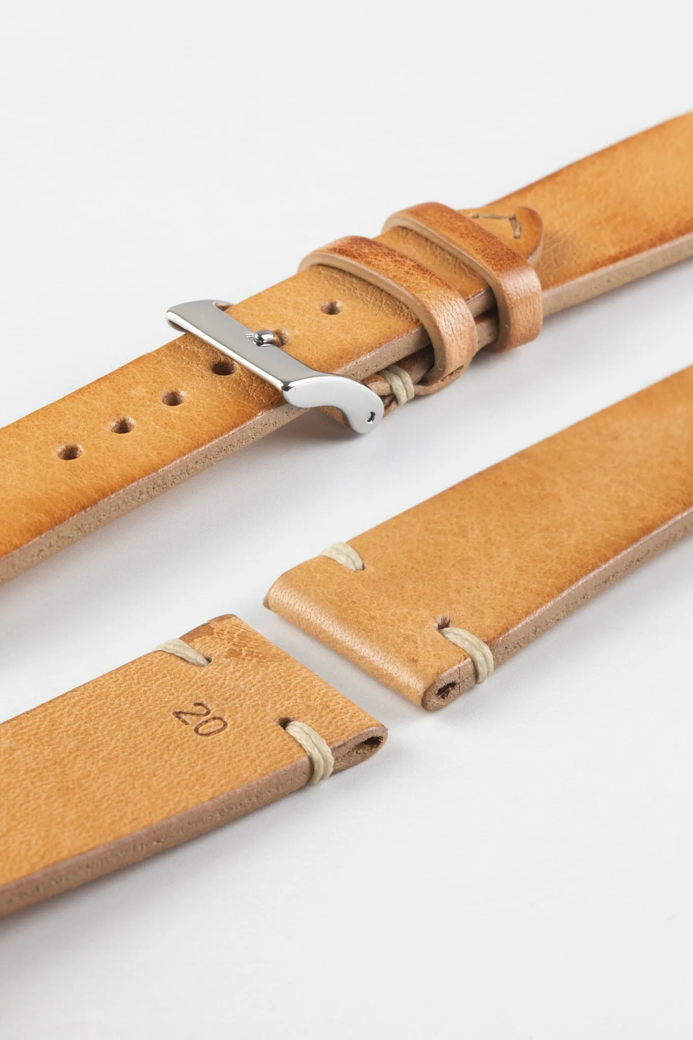 JPM Italian Vintage Leather Watch Strap in HONEY