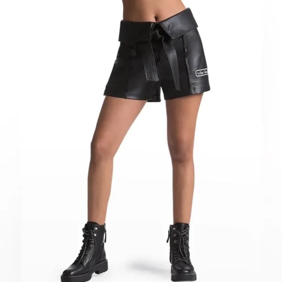 Juicy Couture Faux Leather Belted Shorts