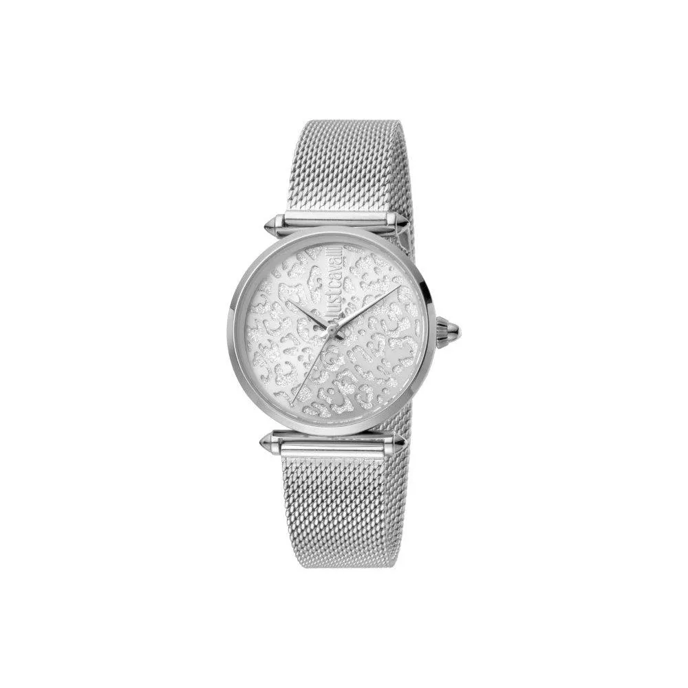 Just Cavalli Ladies Stainless Steel Watch With Mesh Bracelet