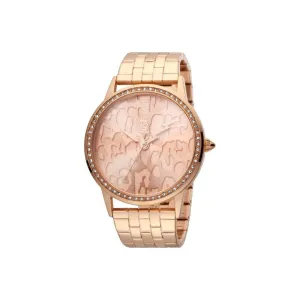 Just Cavalli Ladies Watch Animal Print Dial With Ip Rose Gold Bracelet