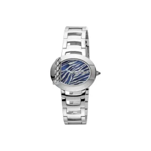 Just Cavalli Ladies Watch Animal Print Dial With Silver Color Bracelet