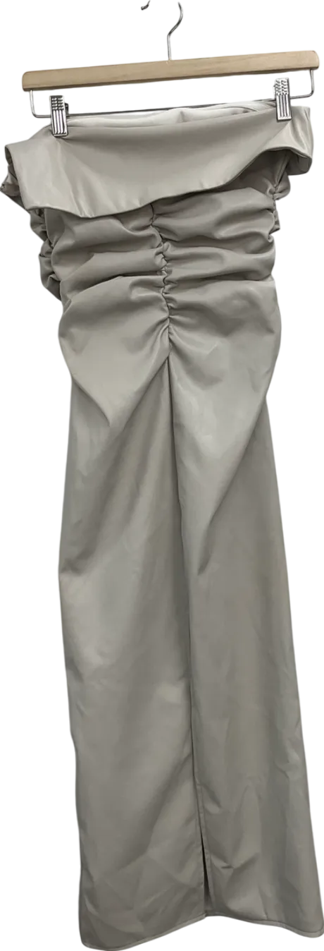 Kaiia the label Cream Leather Look Bandeau Midaxi Dress UK 8