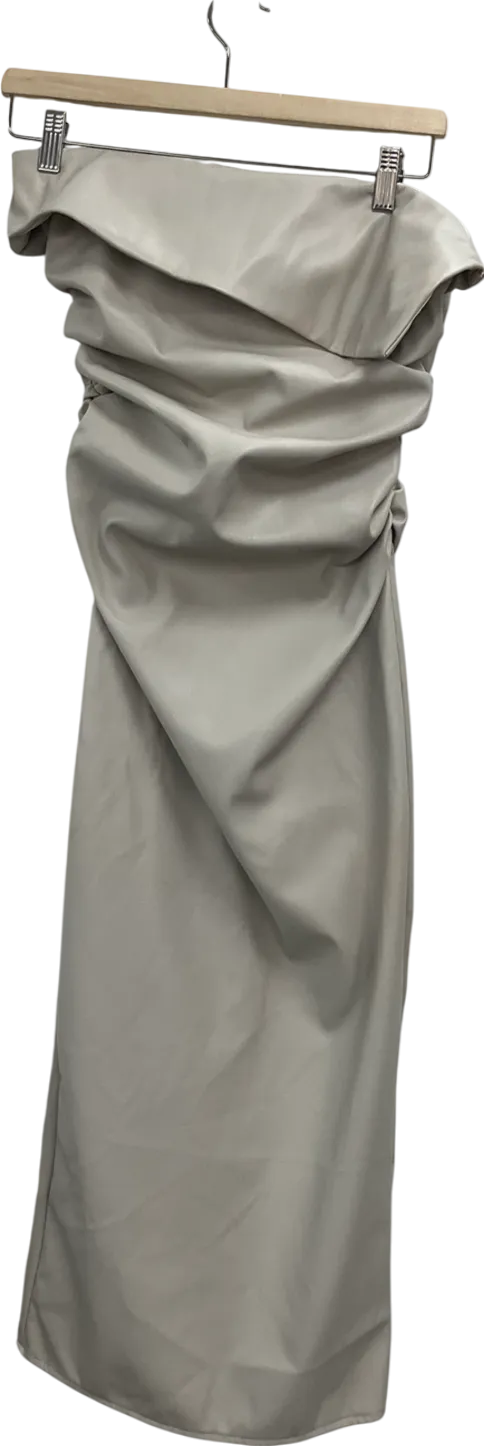Kaiia the label Cream Leather Look Bandeau Midaxi Dress UK 8
