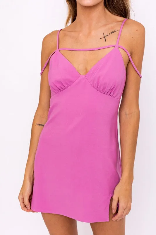 LE LIS Strap Detail Mini Dress