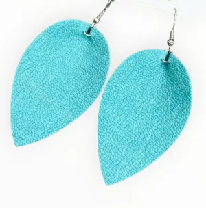 Leaf petal faux leather earring 2.5"| Geri's Bluffing Boutique