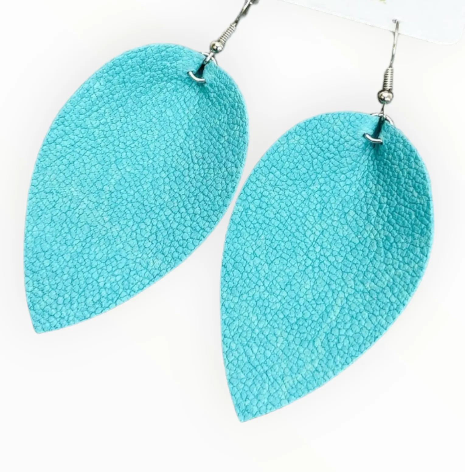 Leaf petal faux leather earring 2.5"| Geri's Bluffing Boutique