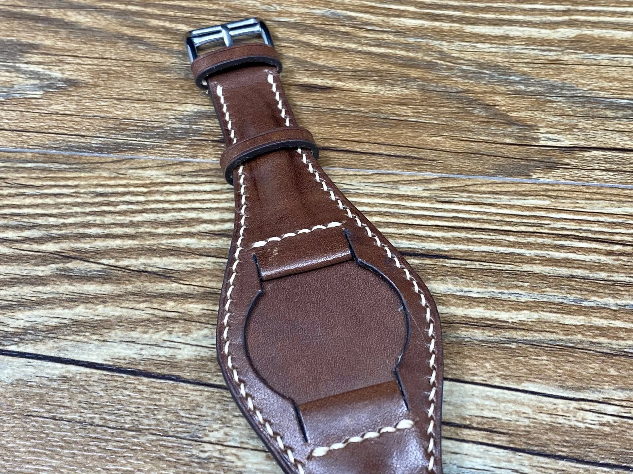 Leather Bund Straps, Full Bund Straps, Brown Leather Watch Straps 20mm, Mens Wrist Watch Band Replacement 19mm, Leather Cuff Watch Band, Christmas Gift Ideas for Husband