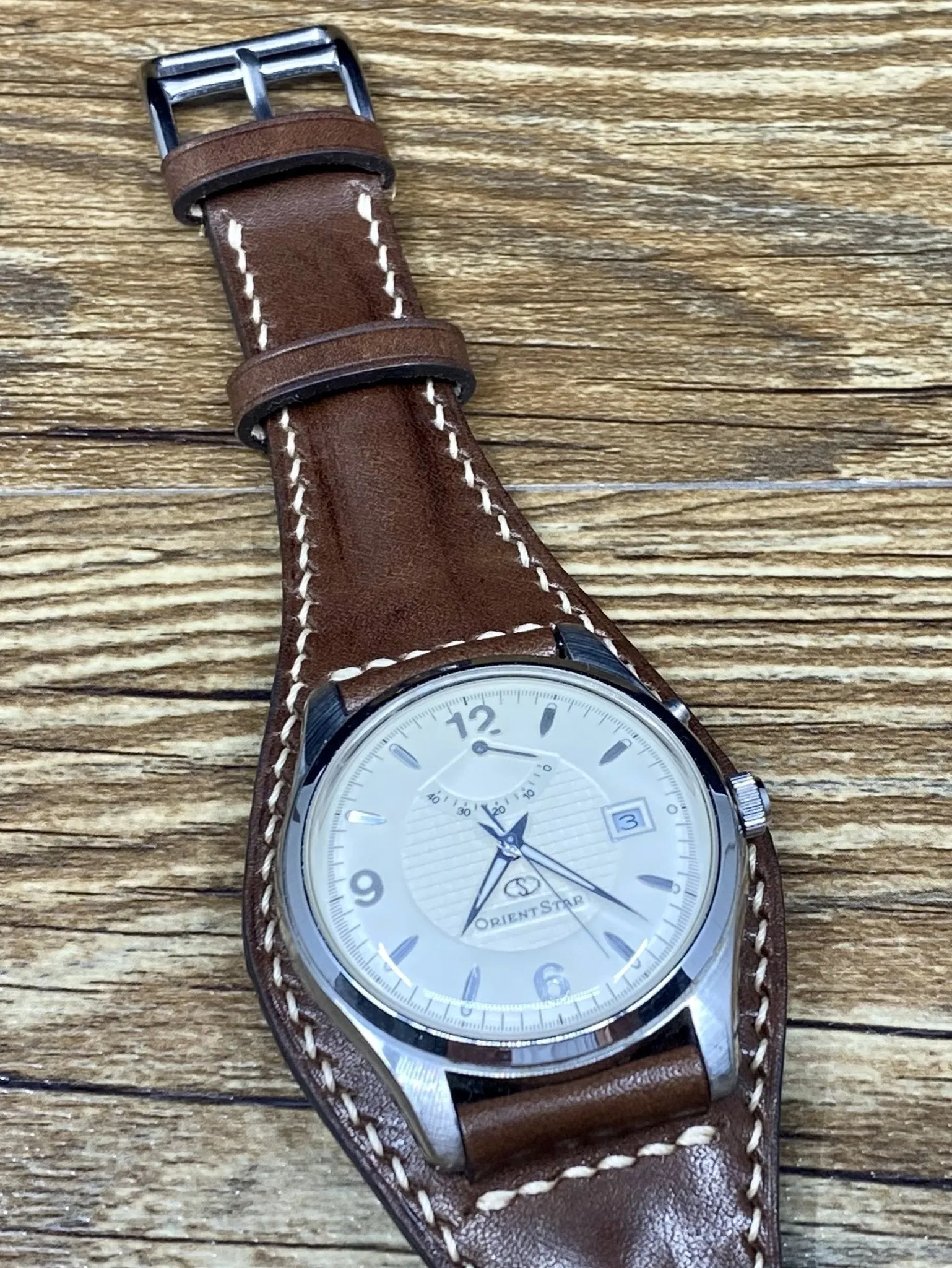 Leather Bund Straps, Full Bund Straps, Brown Leather Watch Straps 20mm, Mens Wrist Watch Band Replacement 19mm, Leather Cuff Watch Band, Christmas Gift Ideas for Husband