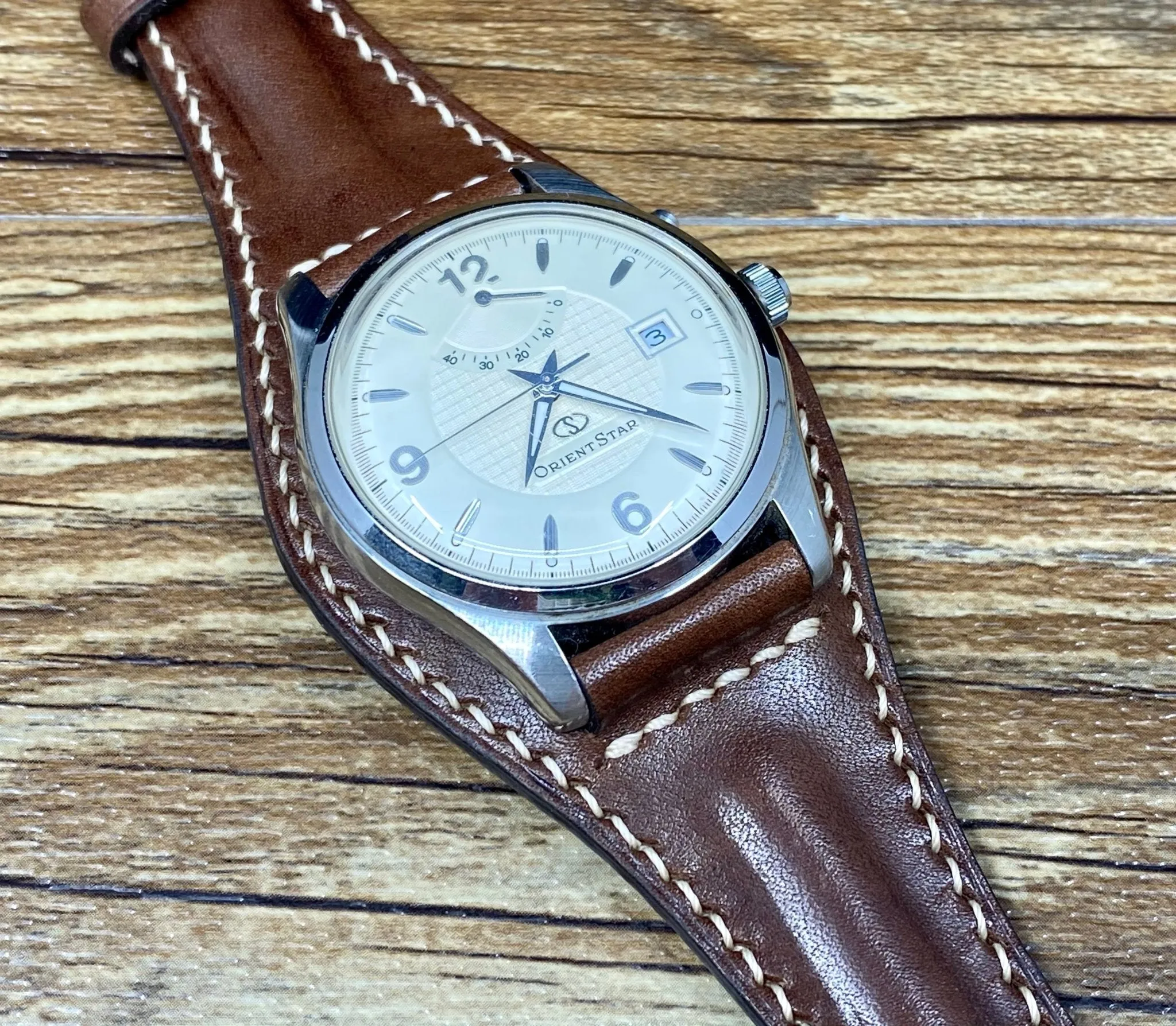 Leather Bund Straps, Full Bund Straps, Brown Leather Watch Straps 20mm, Mens Wrist Watch Band Replacement 19mm, Leather Cuff Watch Band, Christmas Gift Ideas for Husband