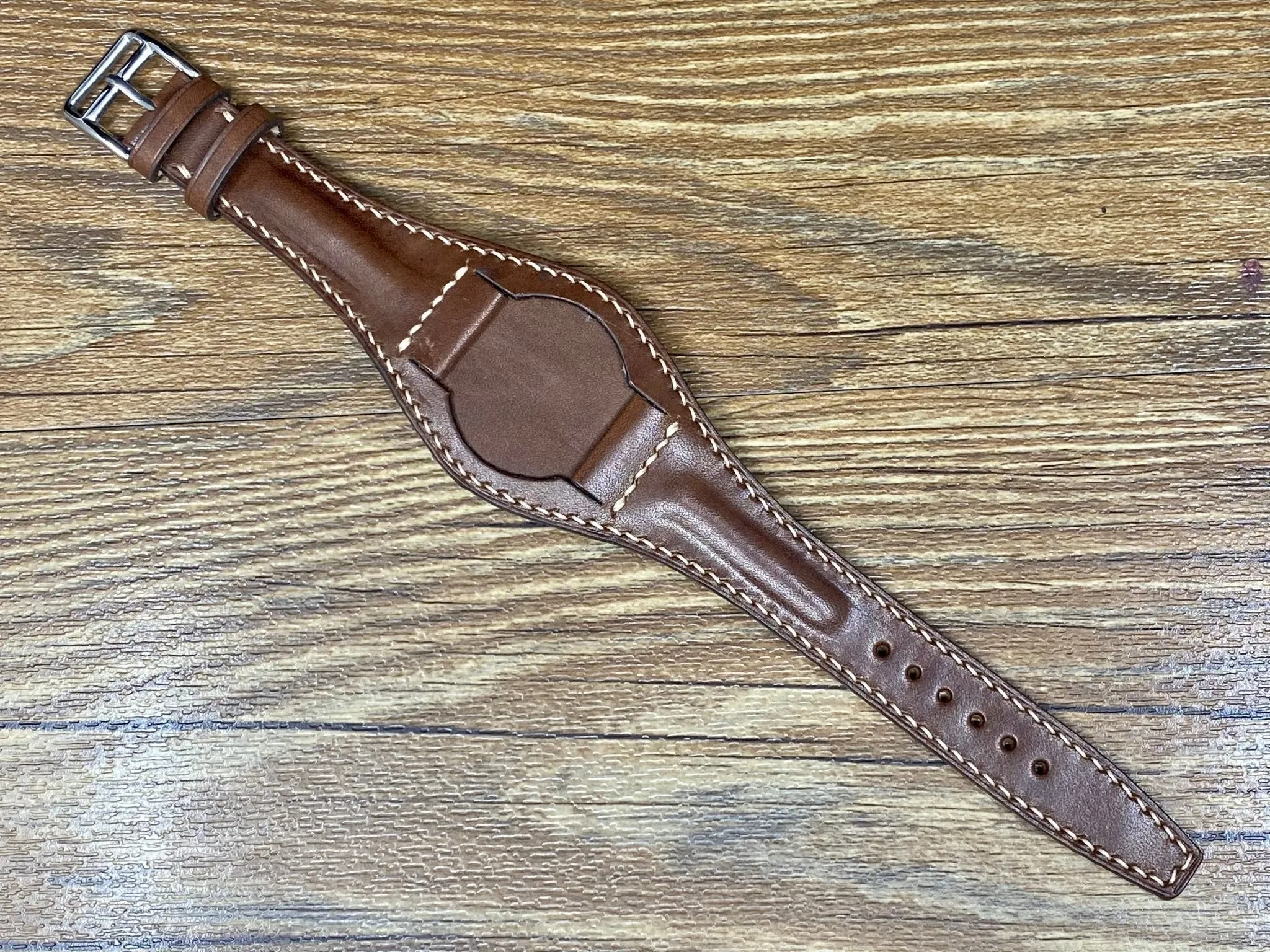Leather Bund Straps, Full Bund Straps, Brown Leather Watch Straps 20mm, Mens Wrist Watch Band Replacement 19mm, Leather Cuff Watch Band, Christmas Gift Ideas for Husband