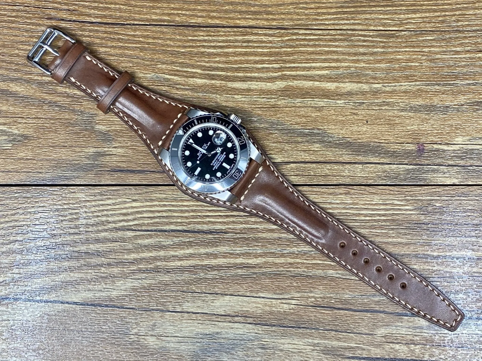Leather Bund Straps, Full Bund Straps, Brown Leather Watch Straps 20mm, Mens Wrist Watch Band Replacement 19mm, Leather Cuff Watch Band, Christmas Gift Ideas for Husband