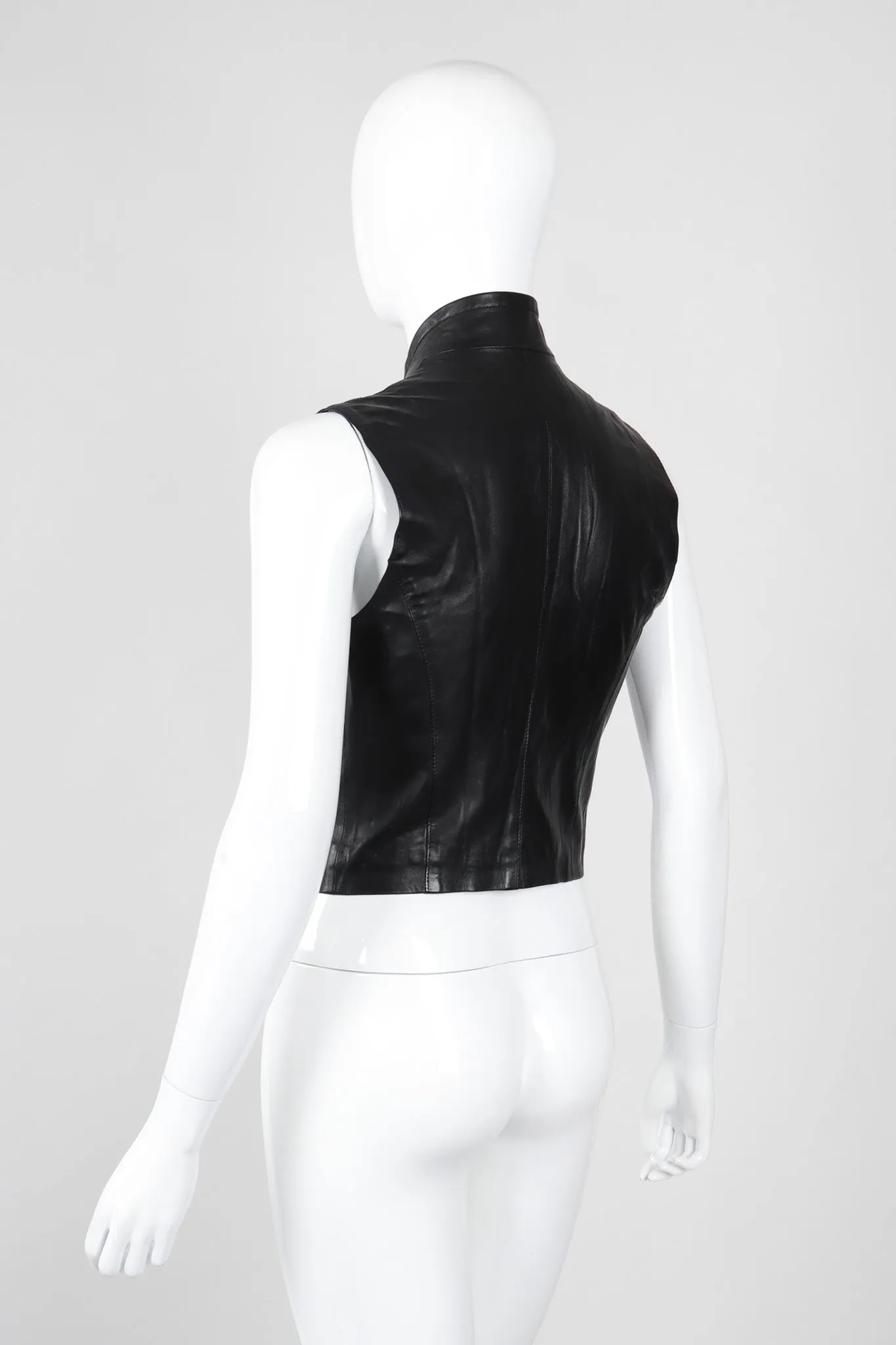 Leather Choker Vest Top