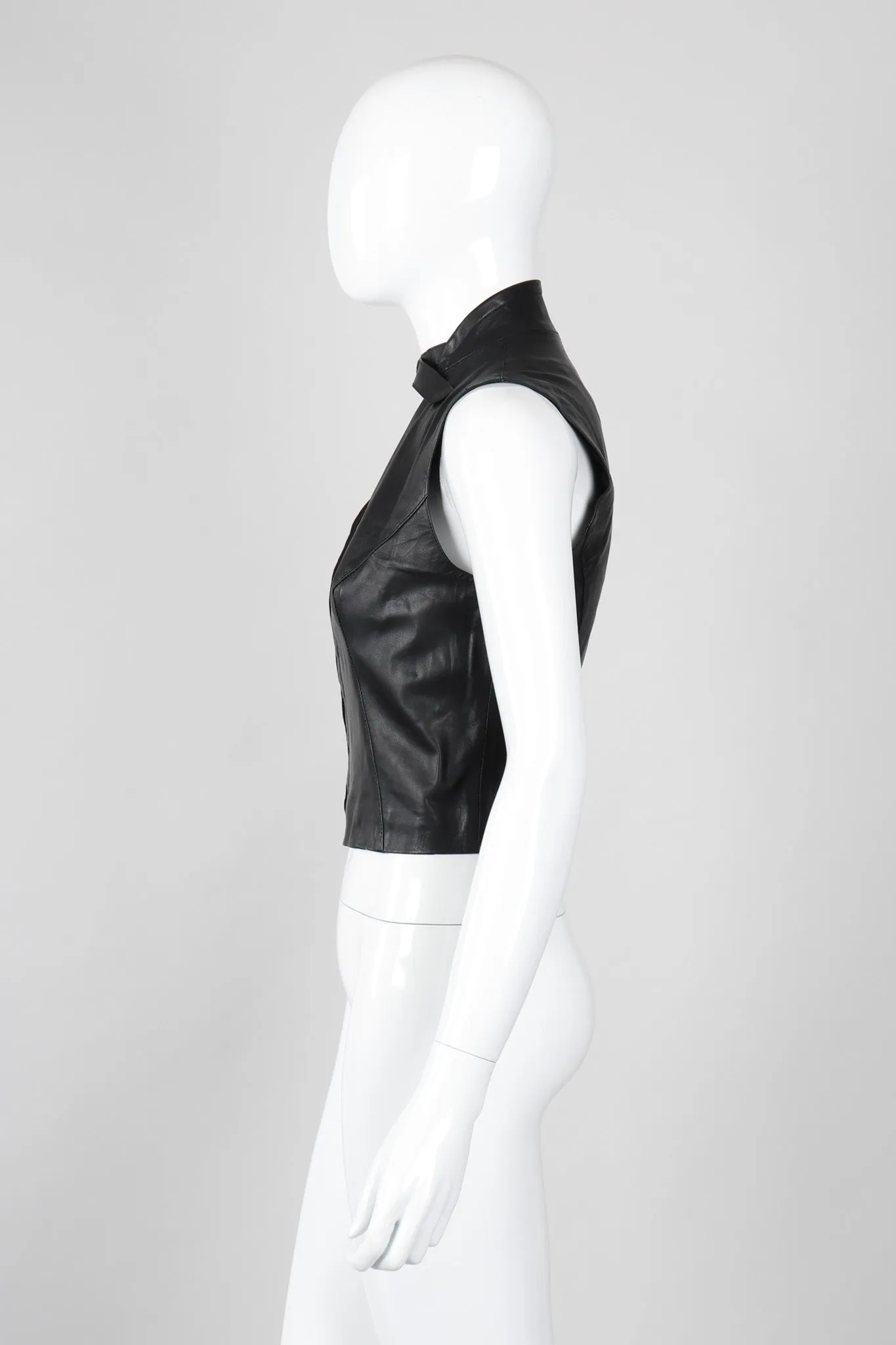 Leather Choker Vest Top
