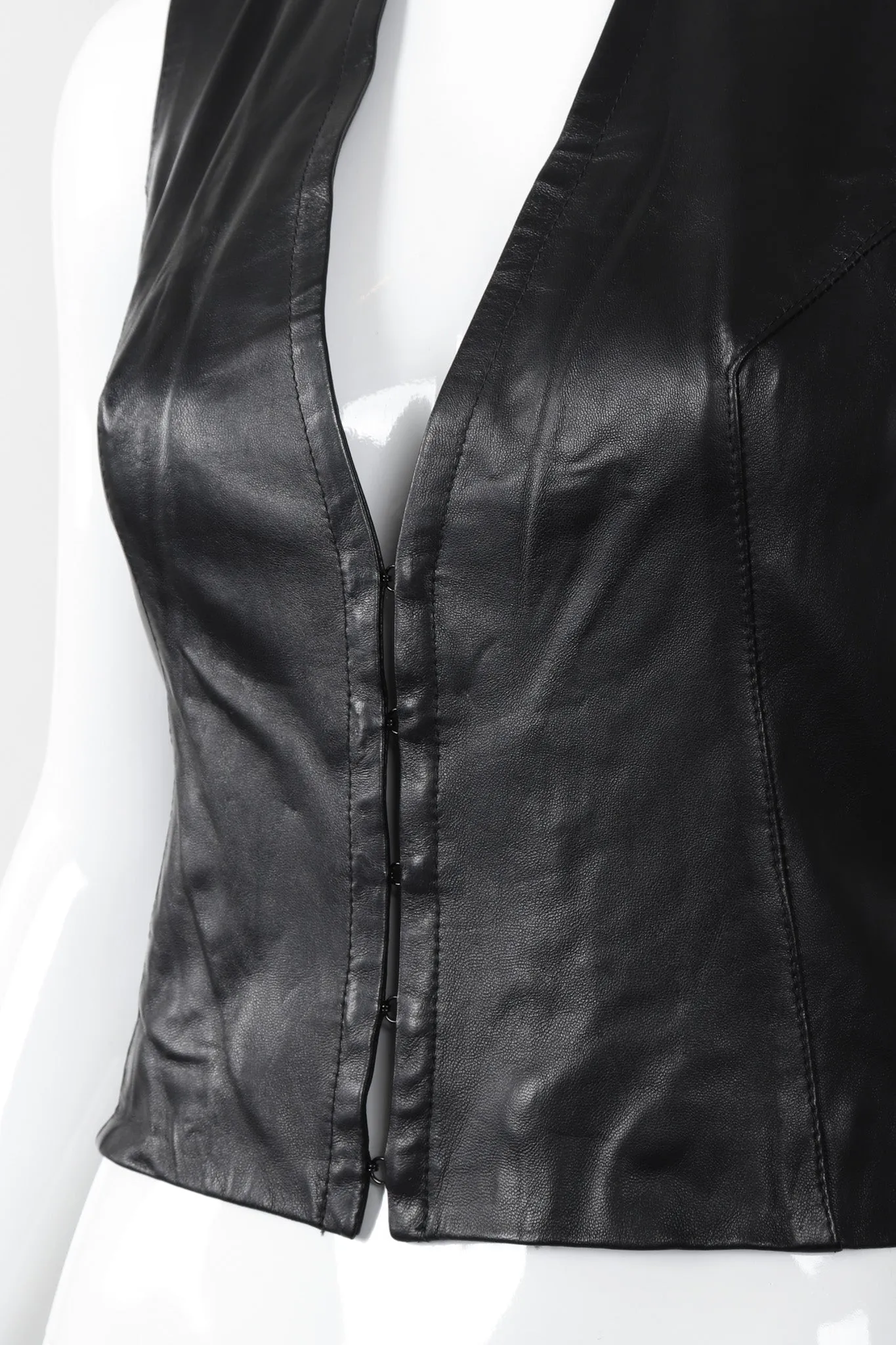 Leather Choker Vest Top