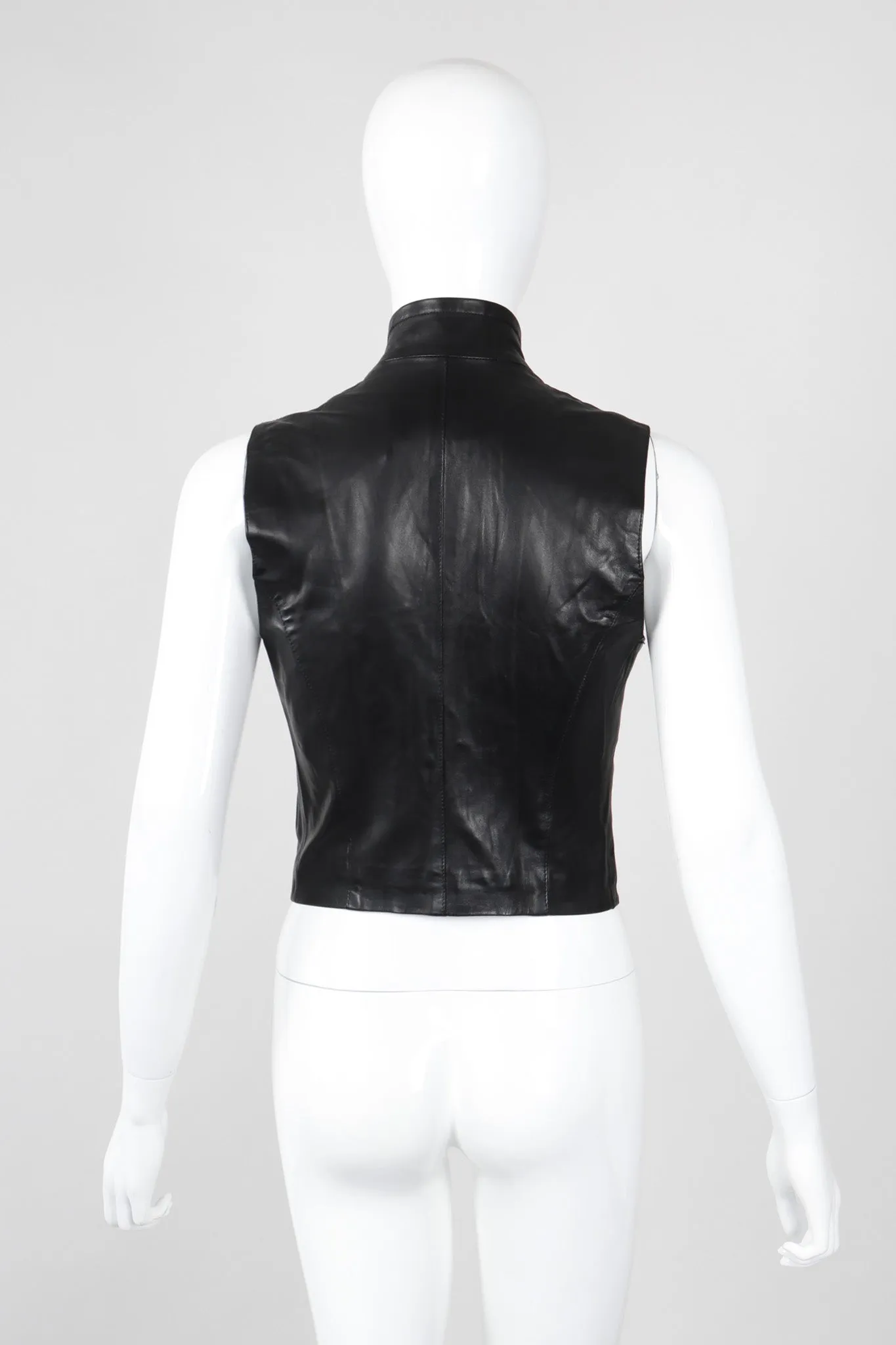 Leather Choker Vest Top