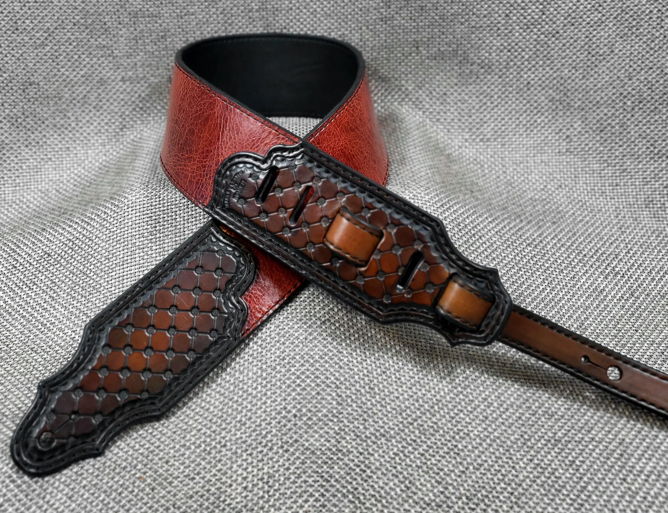 Leather Guitar Strap Water Buffalo and Veg Tan