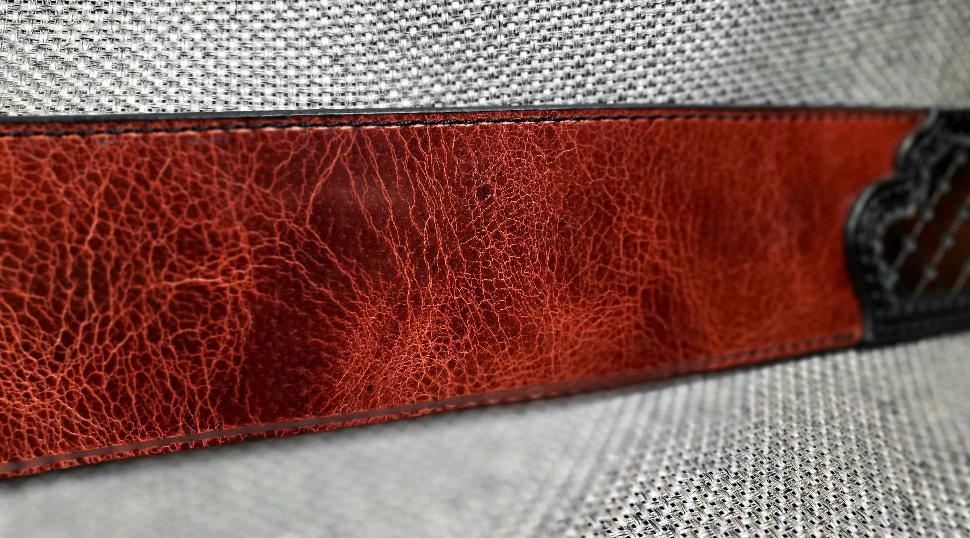 Leather Guitar Strap Water Buffalo and Veg Tan
