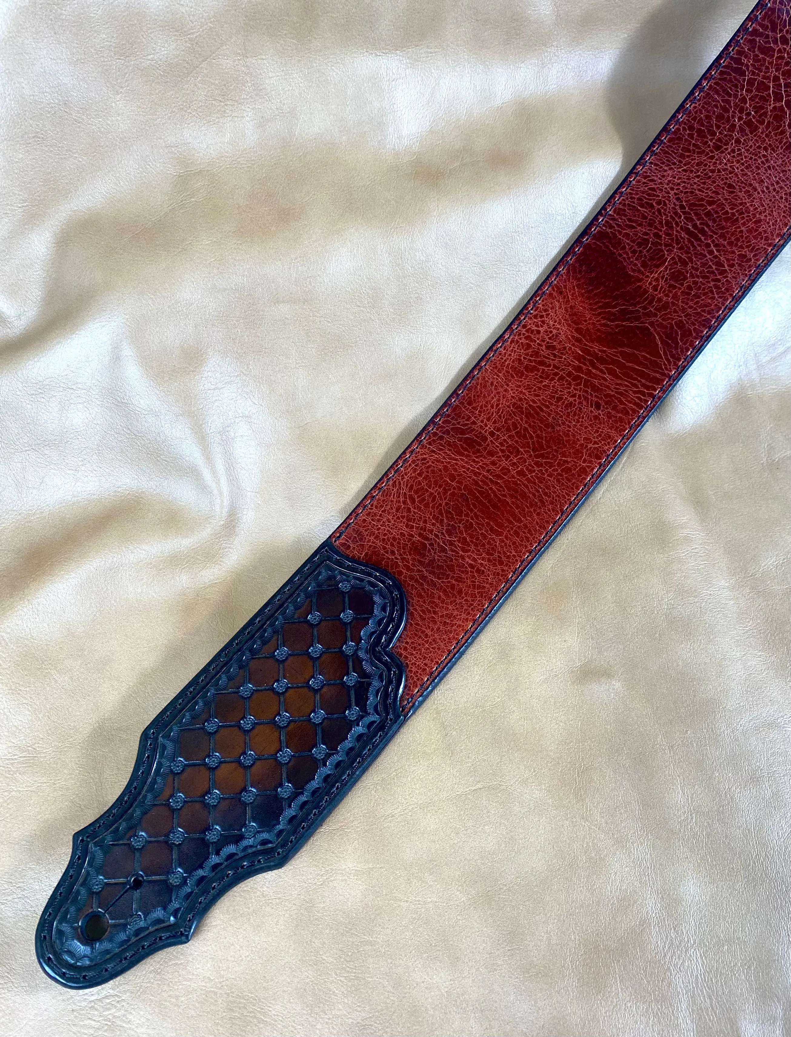 Leather Guitar Strap Water Buffalo and Veg Tan