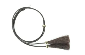 LEATHER STAMPEDE STRING W/ BRAIDED HORSEHAIR SLIDE