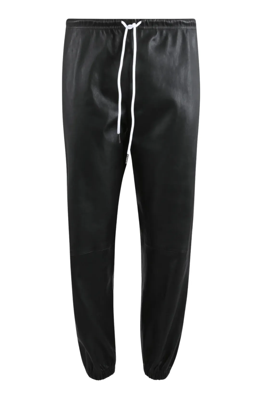 Leather Sweatpants | Black/White